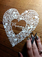 Image of Papercut DIY Design Template - Heart (various options): 