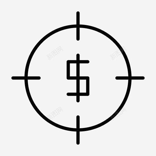 商业目标瞄准射击 标志 UI图标 设计图...
