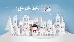 圣诞节日手绘插画卡通可爱贺卡宣传海报背景 PSD分层模板AI矢量图 (35)