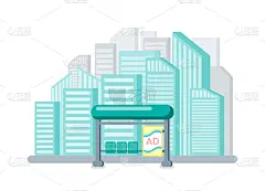 分离着色,城市,公共汽车站,高大的,巴士,塑胶,模板,建筑业,市场营销,屋顶