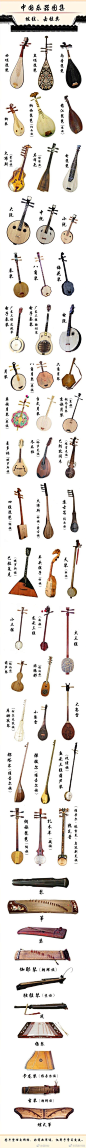 中国乐器图鉴……中国风人物武器道具参考。 ​​​​
