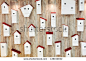 Birdhouses on the wall. Neighborhood and property concept