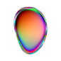 蒸汽波全息镭射渐变椭圆彩虹色斑点形状PNG免抠图Blob-Shape-84