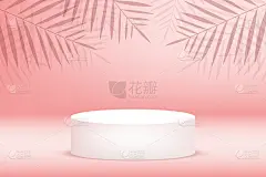 空讲台工作室粉红色背景产品展示与复制空间。展厅拍摄呈现。横幅背景为广告产品。