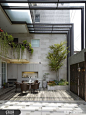 enclosed courtyard: 