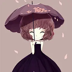 唯美花花菇凉插画人物头像_唯美图片