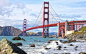 旧金山金门大桥海边城市风景图片