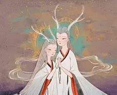 白鹿_涂鸦王国 原创绘画平台 www.poocg.com_多少红颜悴，多少相思碎，唯留血染墨香哭乱冢 _插画 #率叶插件，让花瓣网更好用#