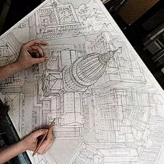 看看人家的建筑手绘，这简直是世界上最恐怖的事，比你美的人还比你努力！ ​（转)@建筑手绘大师 ​ ​​​​