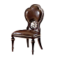 欧式全实木布艺复古餐椅 英式实木真皮餐椅 扶手椅 单人椅 书椅-淘宝网