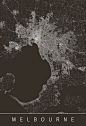 MELBOURNE MAP ART Modern City Map Print by EncoreDesignStudios