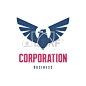 Corporation - Eagle Logo Sign in Classic Graphic Style for Business Company