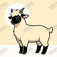 手绘卡通小羊 【酷图网】羊,小羊,羊羔,动物,宠物,可爱,手绘,卡通