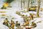 time, art, soldiers, the battle, as, army, fighting, it, Division, the city, in the winter, WW2., allies, air, German, troops
