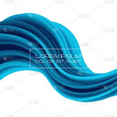三维彩色液体形状，具有动态效果。抽象弯曲流孤立在白色上。混合流体颜色海浪。未来液体流动背景