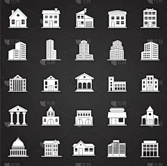 计算机图标,建筑外部,黑色背景,动机,传媒,商务,简单,品牌名称,窗户,剪影