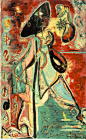 The Moon-Woman
艺术家：杰克逊·波洛克
年份：1942
材质：Oil on canvas
尺寸：69 x 43 in CM