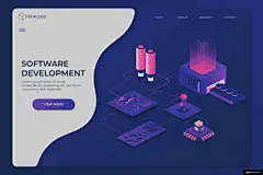 商业 技术 图标 电脑 模板 办公室 智能办公商务办公插画绘画