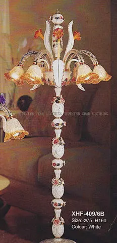 出口英国全手工陶瓷落地灯手绘欧式水晶客厅卧室床头灯装饰立灯 #出口# #英国# #手工#