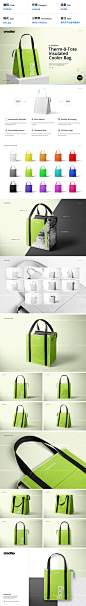 1401613 Insulated Bag Mockup 铝箔保温袋隔离袋拎袋多角度样机展示效果 creatsy