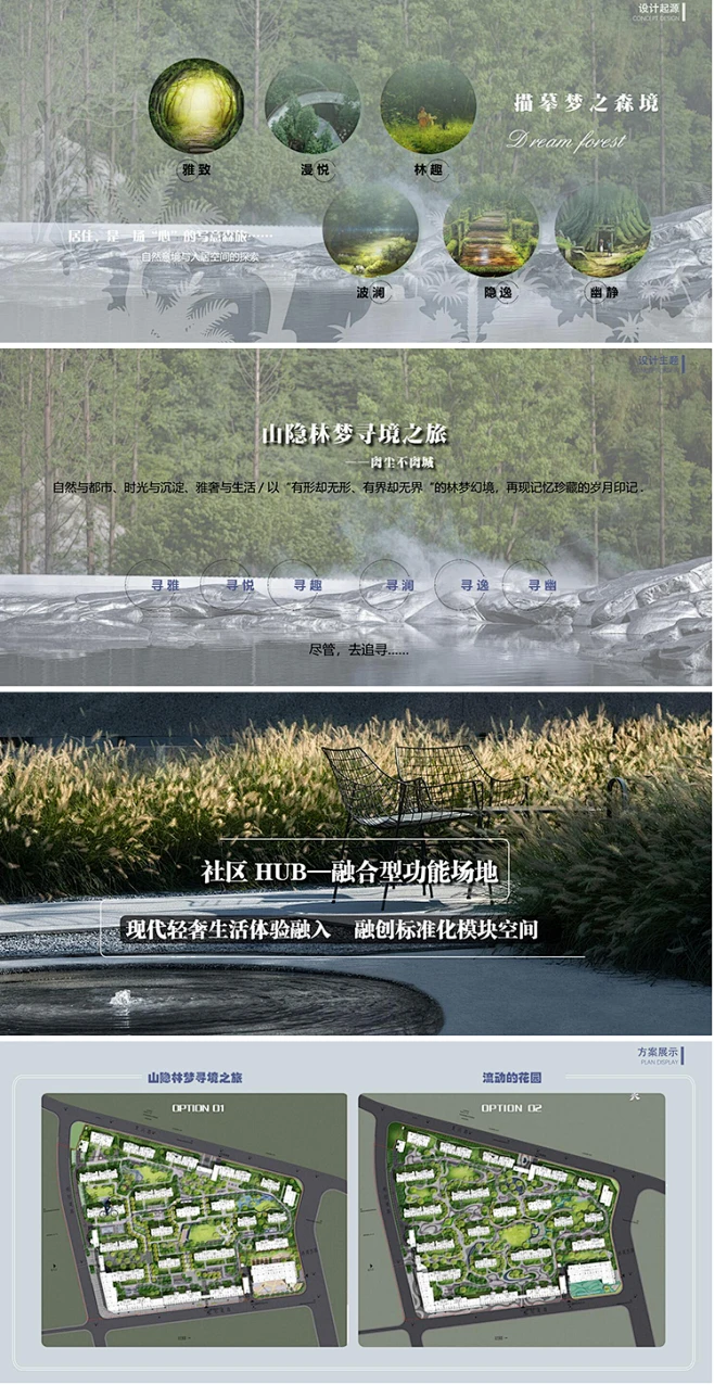 2022融创森系大区景观文本现代雅奢住宅区小区景观设计投标文本-花瓣网
