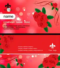 新玫瑰鲜花名片设计psd