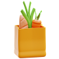 Vegetables Bag 3D Illustration