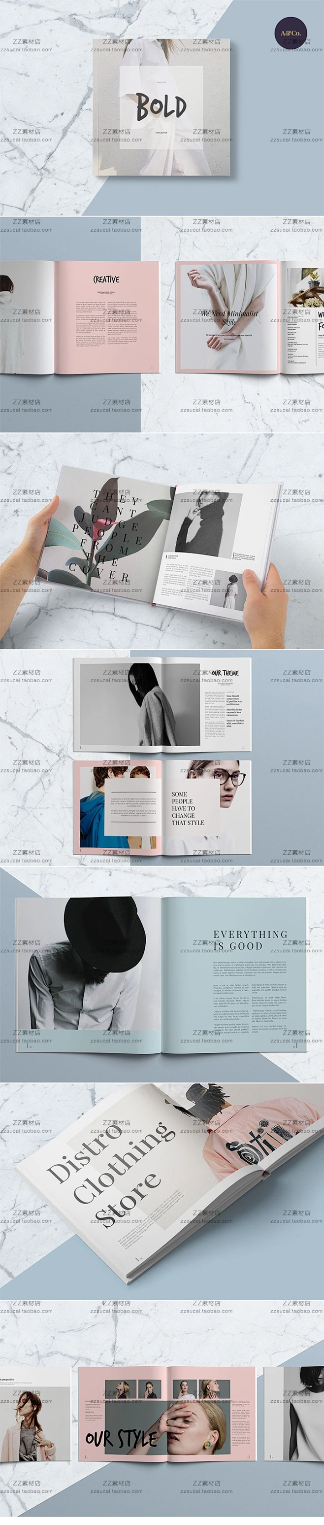 时尚简约大气杂志画册书籍装帧内页排版设计indesign素材id模板图-淘宝网-花瓣网