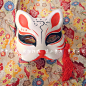 【多串儿家】日本狐狸面具 狐妖面具 夏目友人帐和风面具手绘面具-淘宝网