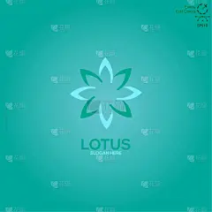 品牌名称,荷花,青绿色,极简构图,简单,商务,几何形状,直的,模板,自然美