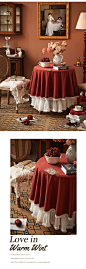 植爱盒子洛丽塔桌布纯色双层方桌圆桌餐布美式欧式复古餐桌布艺-淘宝网