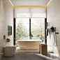 现代侘寂卫生间浴室3d模型
