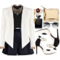 A fashion look from October 2014 featuring criss cross shirt, embellished blazer and navy blue shorts. Browse and shop related looks.