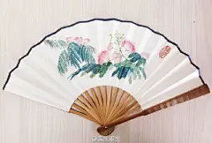 折扇-青纾_水彩,手绘,折扇,原创_涂鸦王国插画