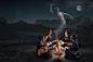 General 2048x1365 women musician ghost dancer bonfires night digital art campfire