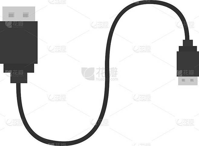 矢量表情插图的usb电缆