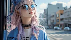 l2thfebg5402_A_lovely_girl_with_cat_ears_and_sunglasses_leans_a_5b404adf-91fb-4aec-aa7a-f1adba422544