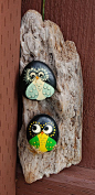 Cute owls painted on rocks