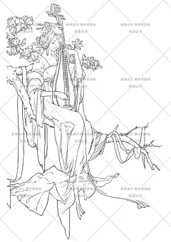 古风 高清动漫线稿155张 sai手绘人物漫画绘画上色 插画临摹素材-淘宝网