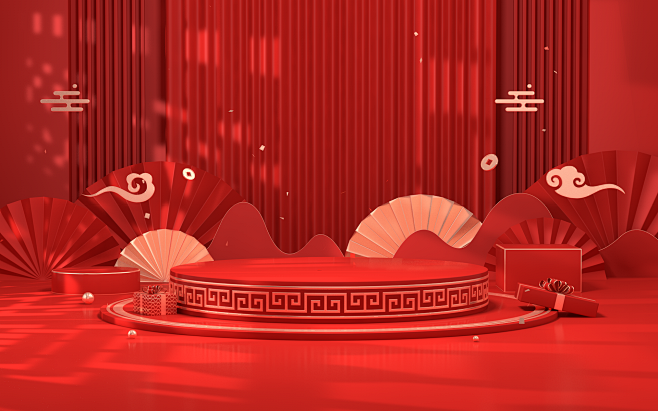 1920x1200新年新春红色背景中国风