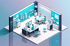 医疗设备急救中心医院模型图片