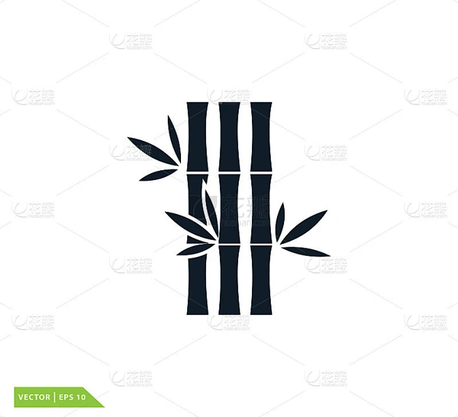 竹图标矢量标志模板素材-花瓣网