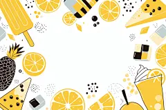 夏季西柚插画背景图