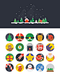 25 Christmas Flat Icons