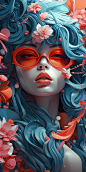 a female anime character with her tongue dripping, 3d dimensional chinese paper kirigami art, ultra vibrant colors, ultra detailed illustration of Artstation, fashion sunglasses, high fashion, elegant pose, ethereal dimension, in the style of #screenshots