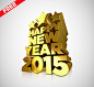 Happy New Year 2015 - 3D : Download FREE Happy New Year 2015 Golden & Silver 3D text you can use in greetings card, new year card, web banners etc.