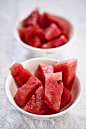 Cups of cut watermelon for a healthy snack