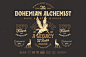 Bohemian Alchemist Fonts & Badges : BOHEMIAN ALCHEMIST Font + Badges This font was inspired by the old pharmacy bottle labels. With some retro and dirty art deco, handmade. The alchemy of design, everything is in everything and "Bohemian Alchemis