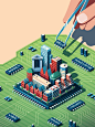 Isometric Editorial Illustrations by Coen Pohl