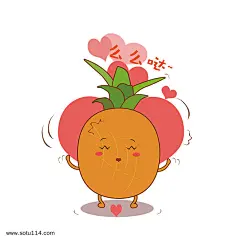 么么哒手绘菠萝卡通可爱表情包